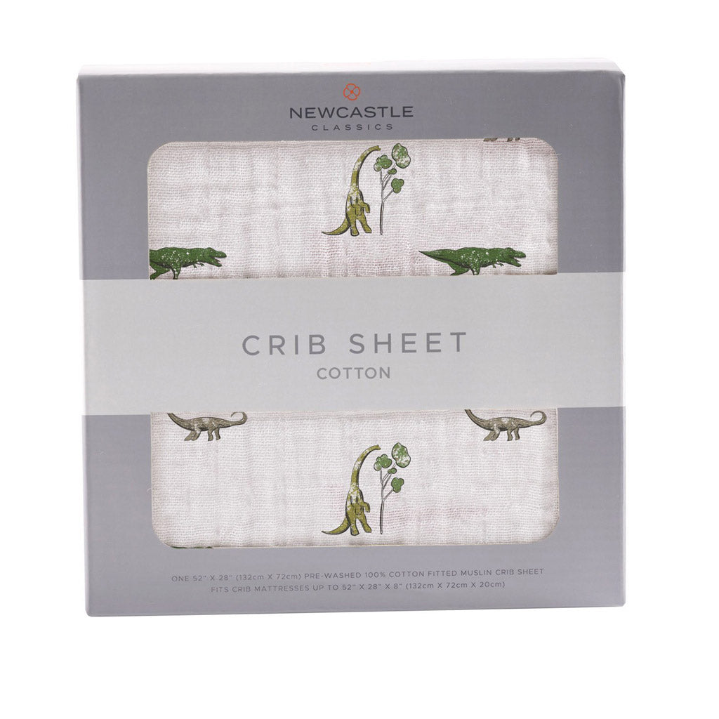 Dino Days Cotton Muslin Crib Sheet