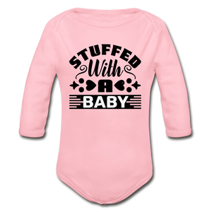 Stuffed with a Baby Organic Long Sleeve Baby Bodysuit - light pink