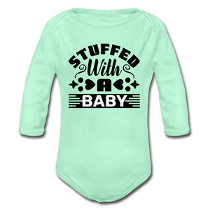 Stuffed with a Baby Organic Long Sleeve Baby Bodysuit - light mint