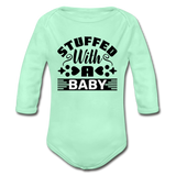 Stuffed with a Baby Organic Long Sleeve Baby Bodysuit - light mint