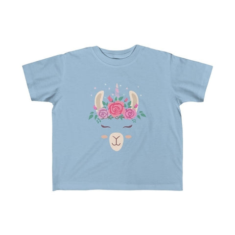 Toddler Floral Llama Unicorn Girls Tee