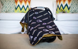 Baltimore Ravens - 2 in 1 Baby Car Seat Canopy and Breast Feeding Nursing Cover