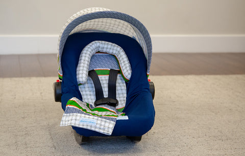 Lawrence - Car Seat Canopy 5 Pc Whole Caboodle Baby Infant Car Seat Cover Kit with Minky Fabric