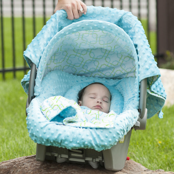 Hayden - Carseat Canopy 5 Pc Whole Caboodle Baby Infant Car Seat Cover Kit with Minky Fabric