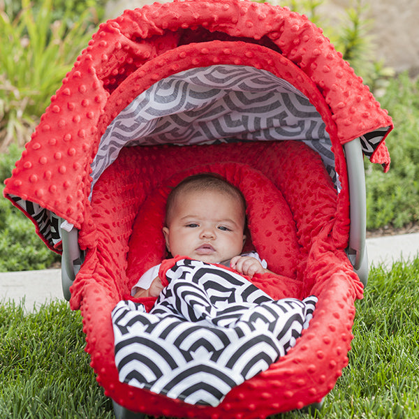 Solomon - Carseat Canopy 5 Pc Whole Caboodle Baby Infant Car Seat Cover Kit with Minky Fabric