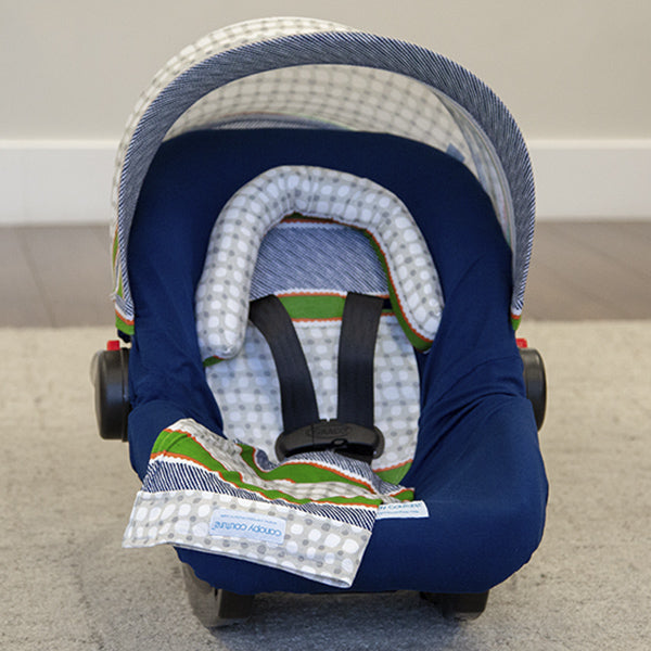 Lawrence - Car Seat Canopy 5 Pc Whole Caboodle Baby Infant Car Seat Cover Kit with Minky Fabric