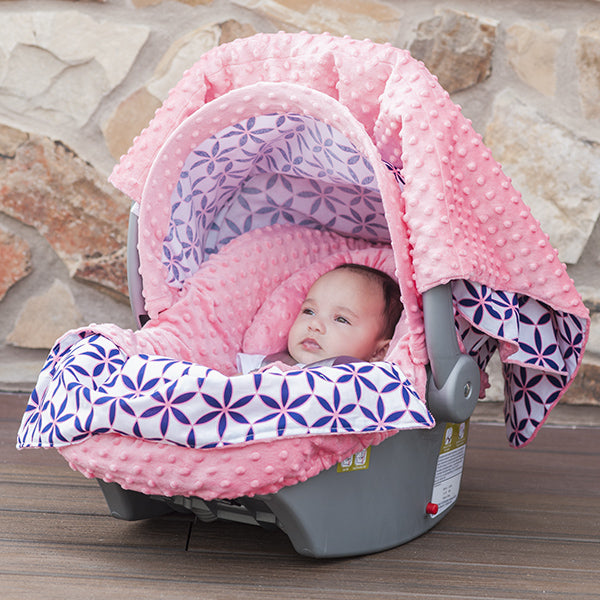 Kendra - Carseat Canopy 5 Pc Whole Caboodle Baby Infant Car Seat Cover Kit with Minky Fabric