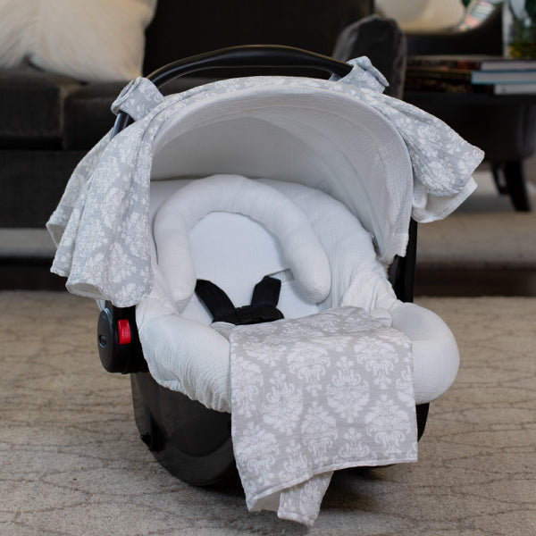 Kate Muslin - Car Seat Canopy 5 Pc Whole Caboodle Baby Infant Car Seat Cover Kit
