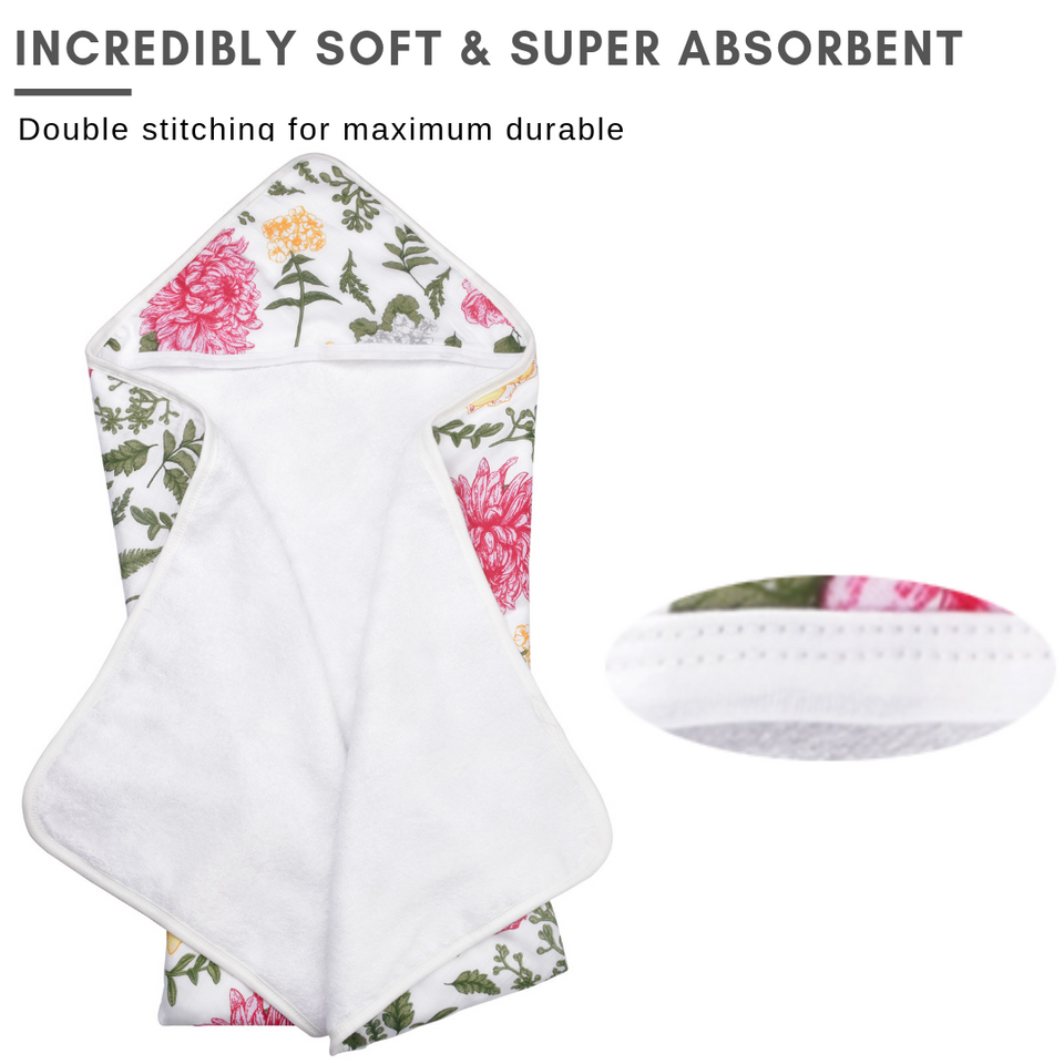 Bamboo Floral Hooded Towel for Infants and Toddlers