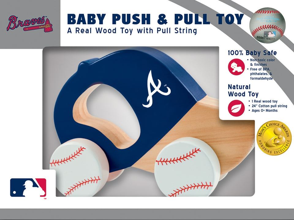 Atlanta Braves Push & Pull Wooden Toy