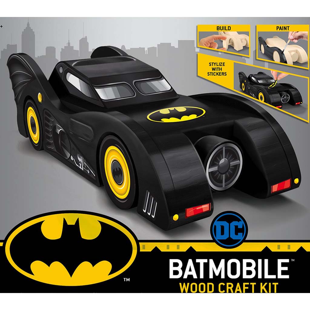 Batmobile Licensed Buildable Wood Paint DIY Kit