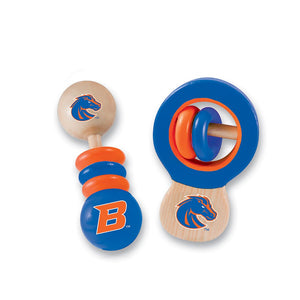 Boise State Broncos 2 Pack Wood Baby Rattles