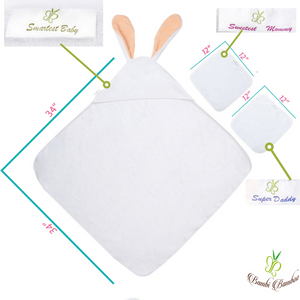 Bamboo Baby Amber Bunny Hooded Towel & 2 Washcloths