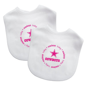 Bibs (2 Pack) - Pink Logo - Dallas Cowboys-justbabywear