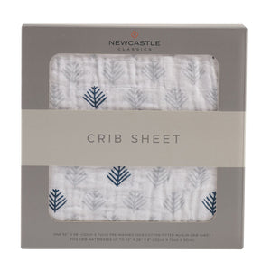 Glacier Branch Cotton Muslin Crib Sheet