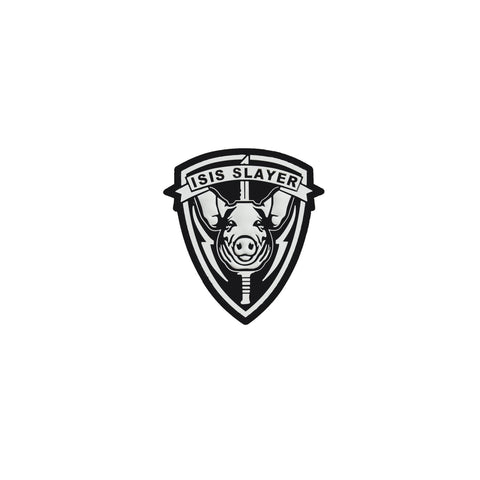 Black and White ISIS Slayer Script PVC Patch