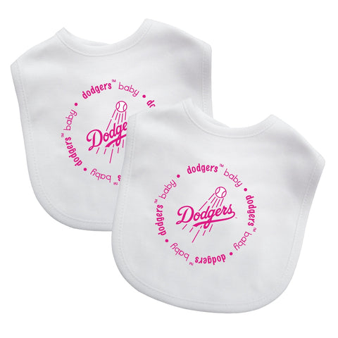 Bibs (2 Pack) - Pink Logo - Los Angeles Dodgers-justbabywear