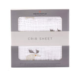 Mister Moose Cotton Muslin Crib Sheet