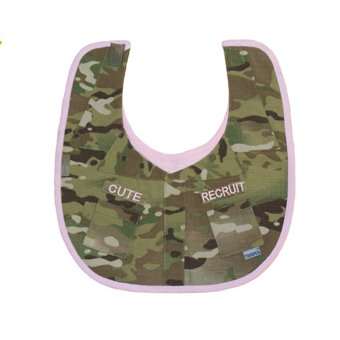 Baby Girls Multicam/OCP Cute Recruit Baby Bib