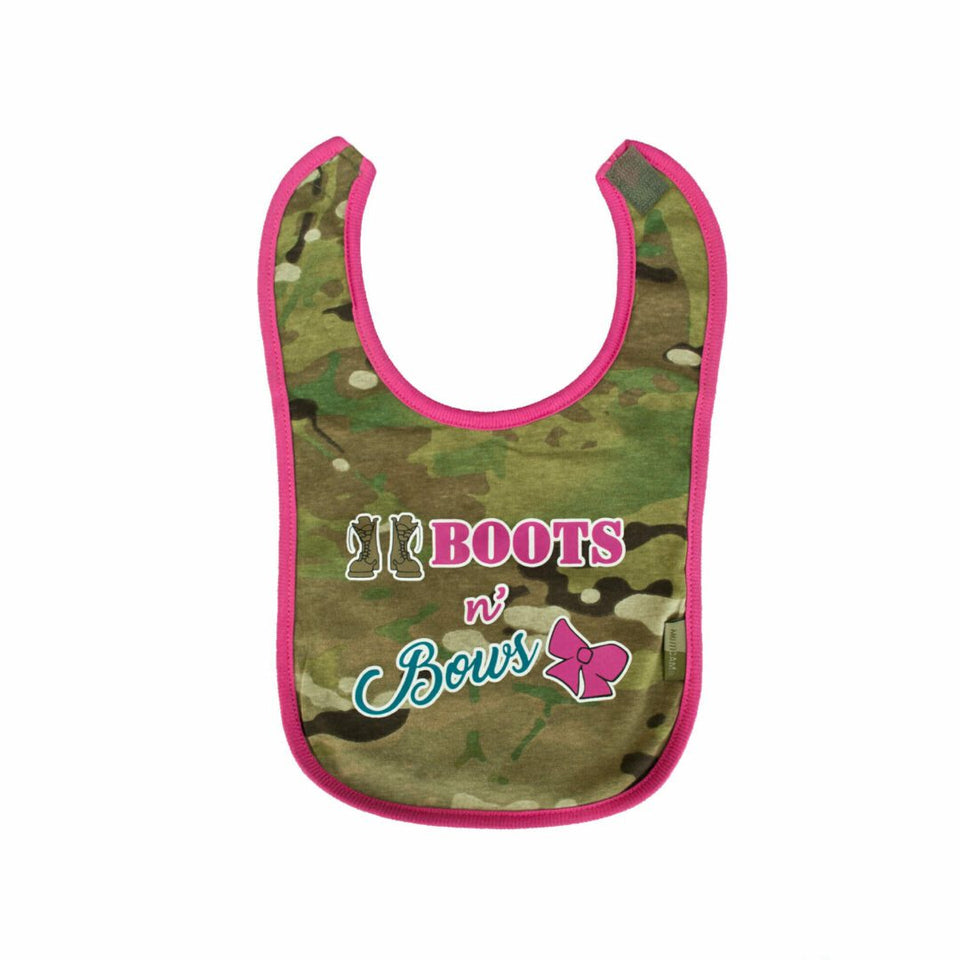 Multicam/OCP Boots and Bows Army Girl Bib