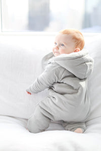 GOTS Certified Smart Cuddly Jumpsuit - Gray Bib
