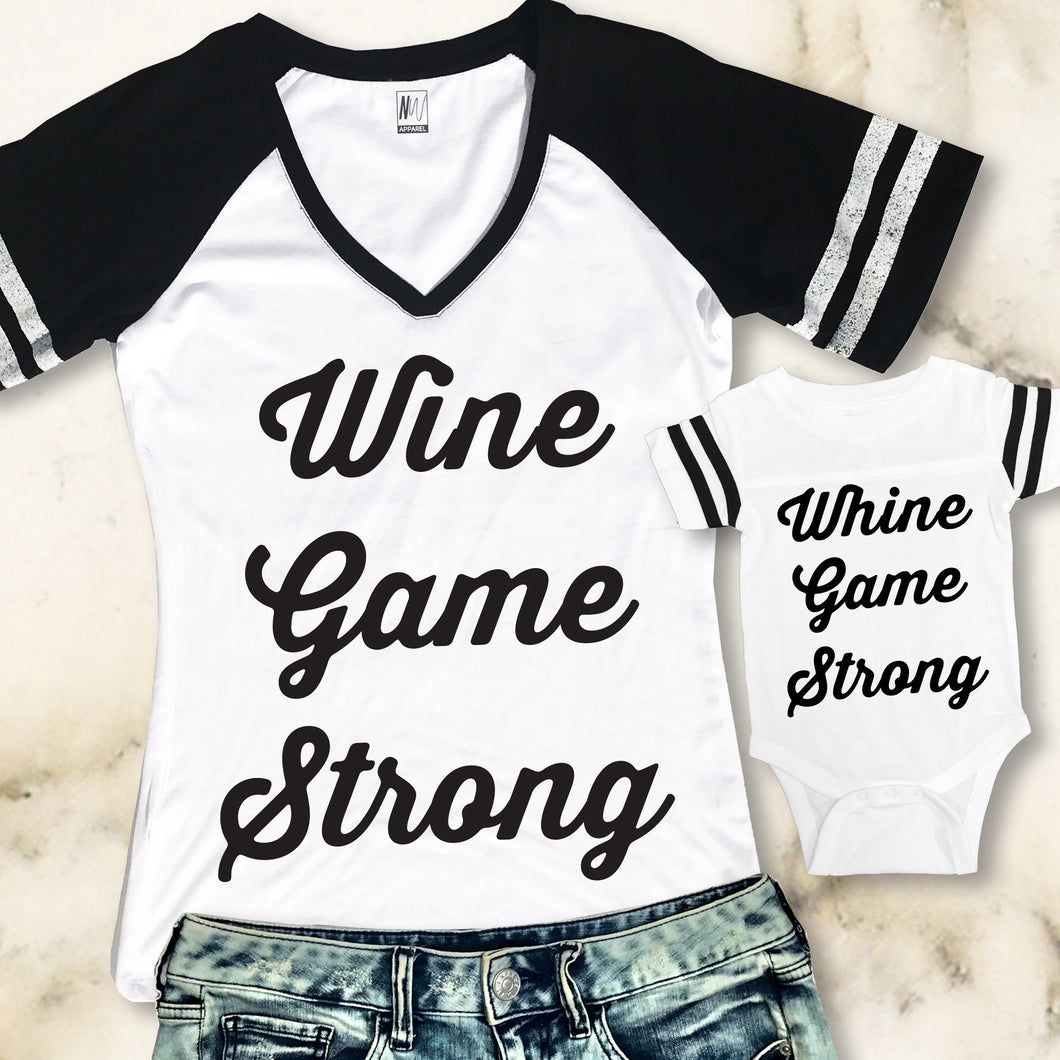 Whine Game Shirts Set for Mommy and Baby