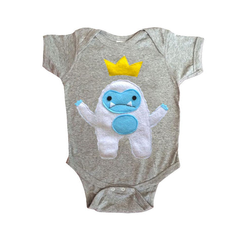 Grey Baby Onesie -Yeti King