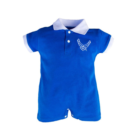 Air Force Infant Blue Romper with USAF Logo-justbabywear