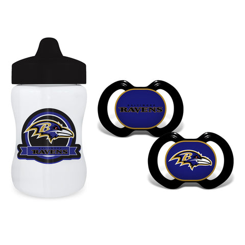 Baltimore Ravens 9oz Sippy Cup & 2pk Pacifiers Set