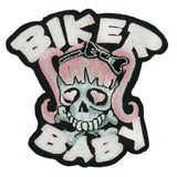 Skull Bone Biker Baby Pigtails Patch
