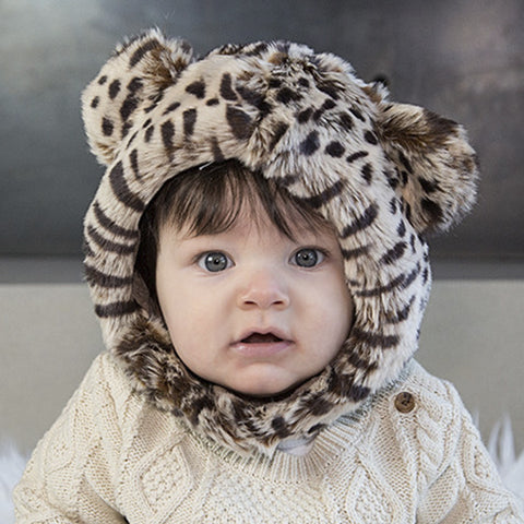 Cheetah Faux Fur Eskimo Hat for Infants & Toddlers