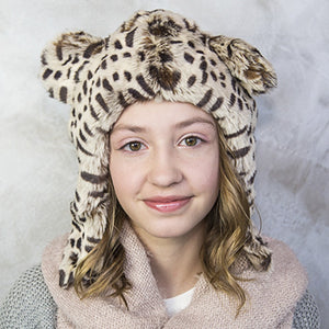 Cheetah Faux Fur Eskimo Hat for Infants & Toddlers