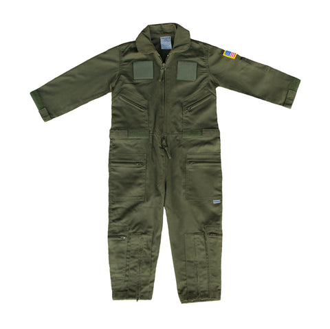 Kids OD Military Green Youth Flight Suit