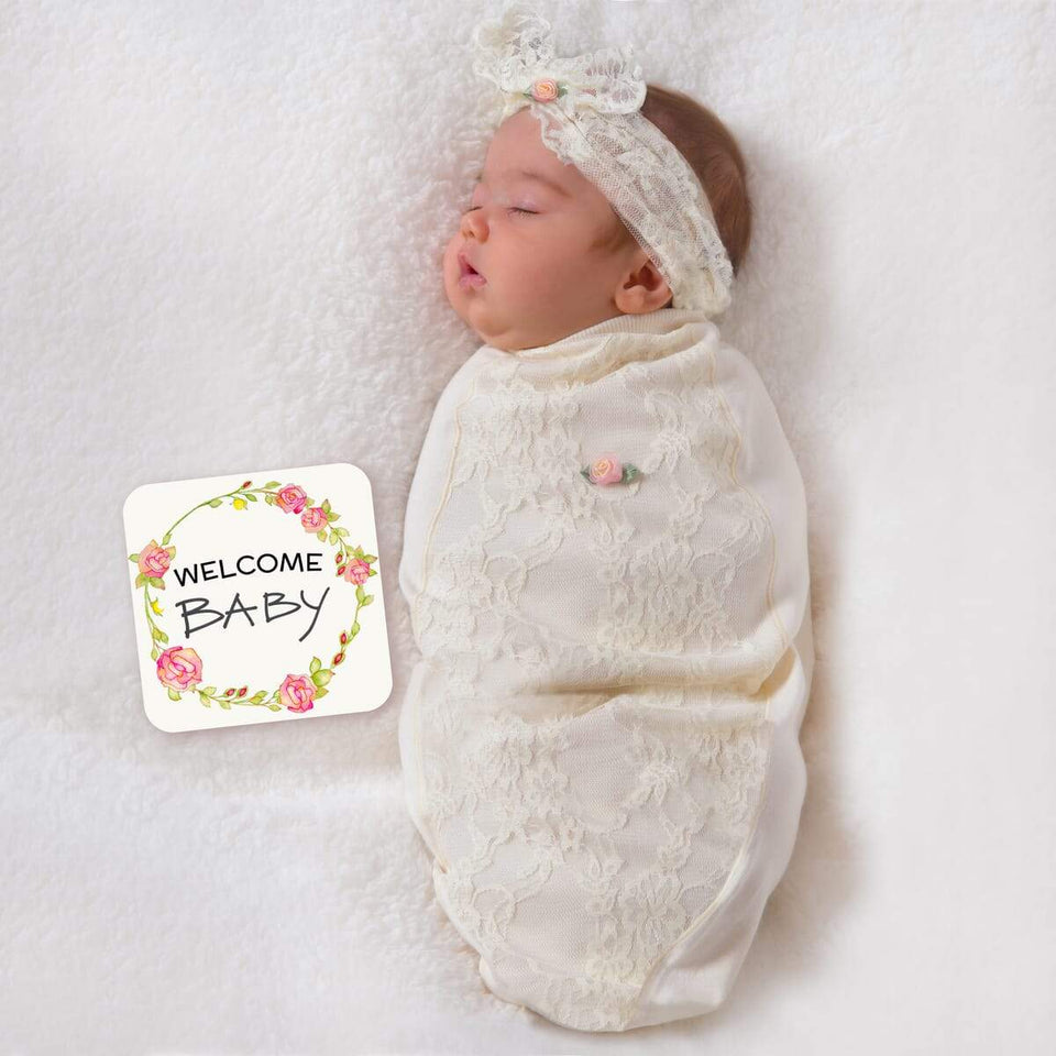 Lace Blossoms Cocoon- Swaddle