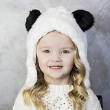 Panda Bear Faux Fur Eskimo Hat for Infants & Toddlers