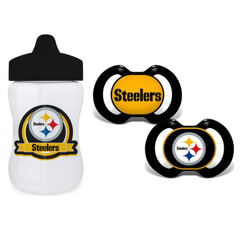 Pittsburgh Steelers 9oz Sippy Cup & 2pk Pacifiers Set