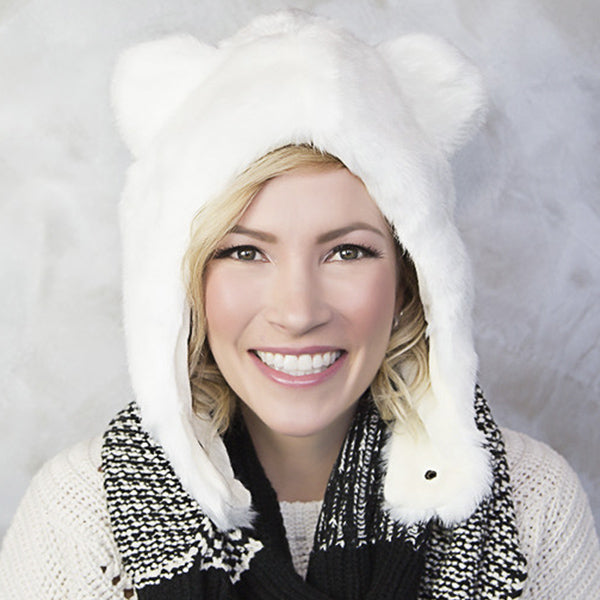 Polar Bear Faux Fur Eskimo Hat for Infants & Toddlers
