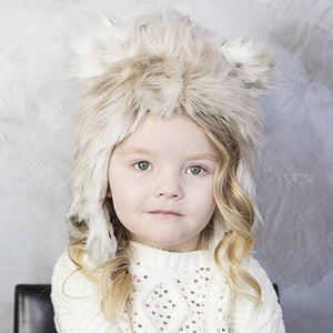 Snow Leopard Faux Fur Eskimo Hat for Infants & Toddlers