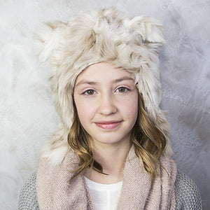 Snow Leopard Faux Fur Eskimo Hat for Infants & Toddlers