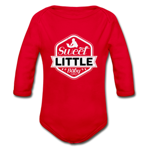 Sweet Little Baby Organic Long Sleeve Baby Bodysuit - red