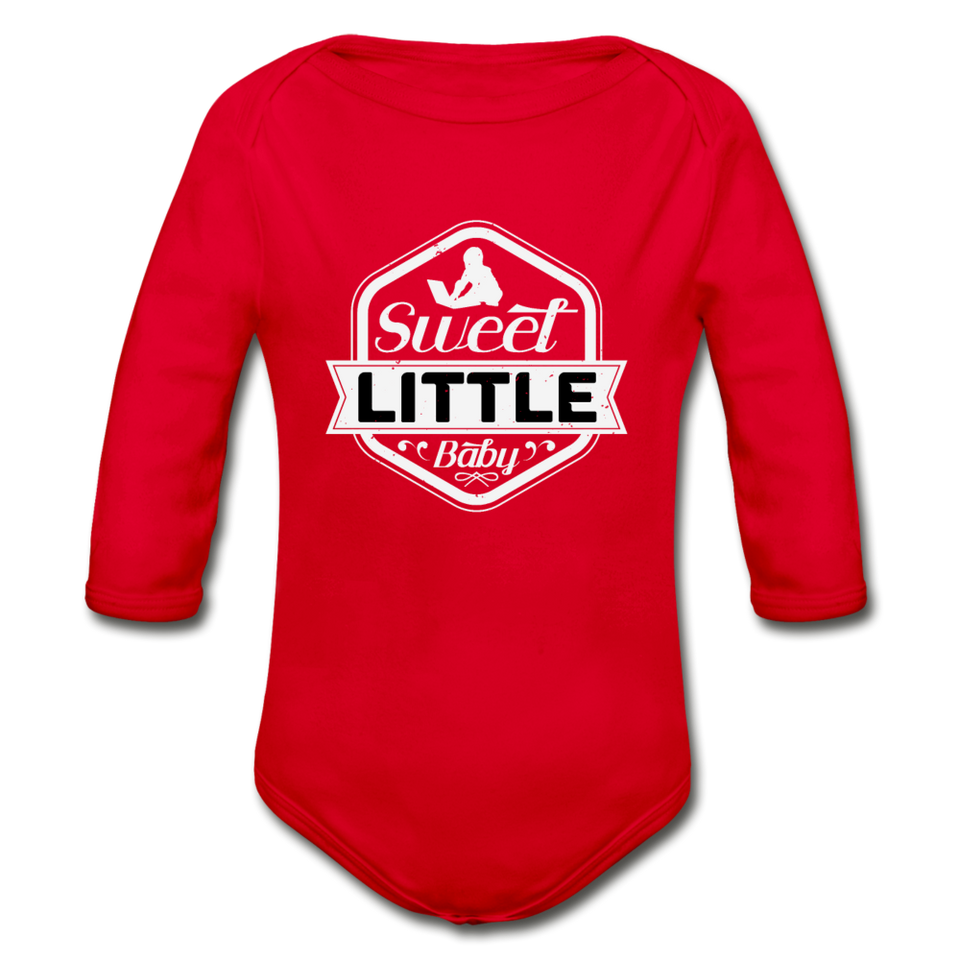 Sweet Little Baby Organic Long Sleeve Baby Bodysuit - red
