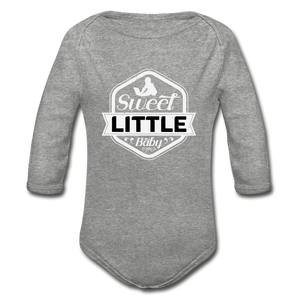 Sweet Little Baby Organic Long Sleeve Baby Bodysuit - heather gray