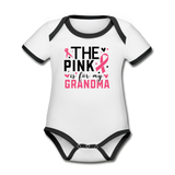 The Pink is for My Grandma Organic Short Sleeve Baby Bodysuit - white/black