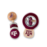 Texas A&M 2 Pack Wood Baby Rattles