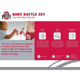Ohio State 2 Pack Wood Baby Rattles