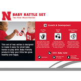University of Nebraska 2 Pack Wood Baby Rattles