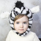 Zebra Faux Fur Eskimo Hat for Infants & Toddlers